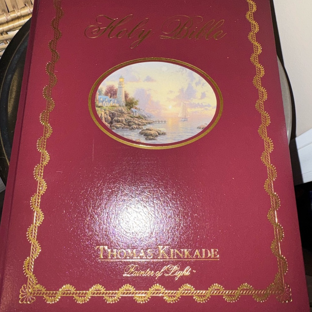 Thomas Kinkade Red and Gold Holy Bible